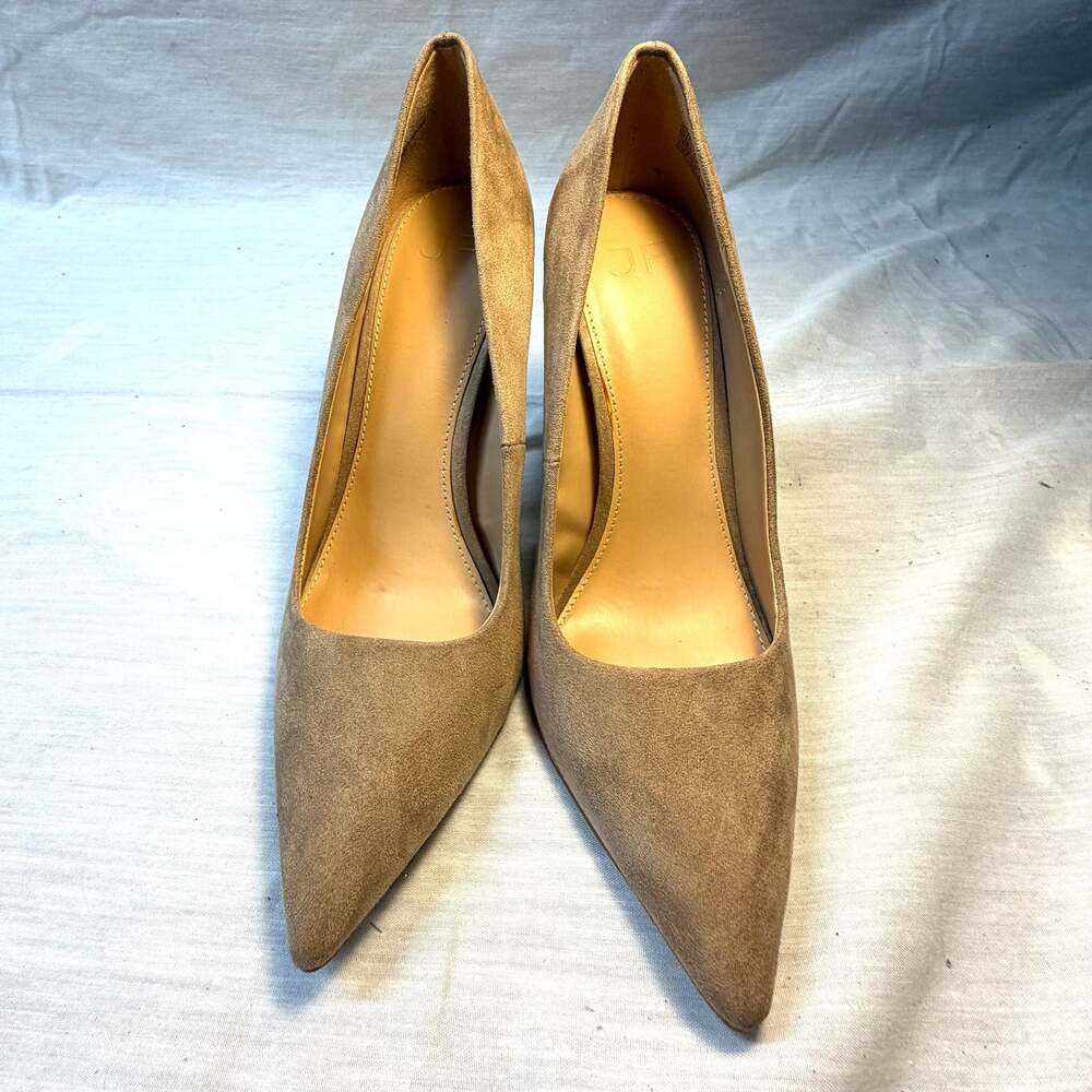 JF J.F. Reem Beige Suede Pointed Toe Stiletto Heels